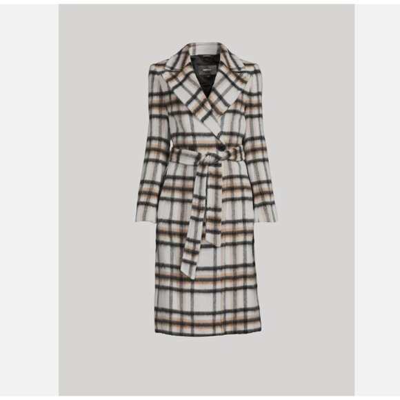 Mackage Sienna Wool-Blend Belted Coat In Plaid Print - Picture 5 of 15